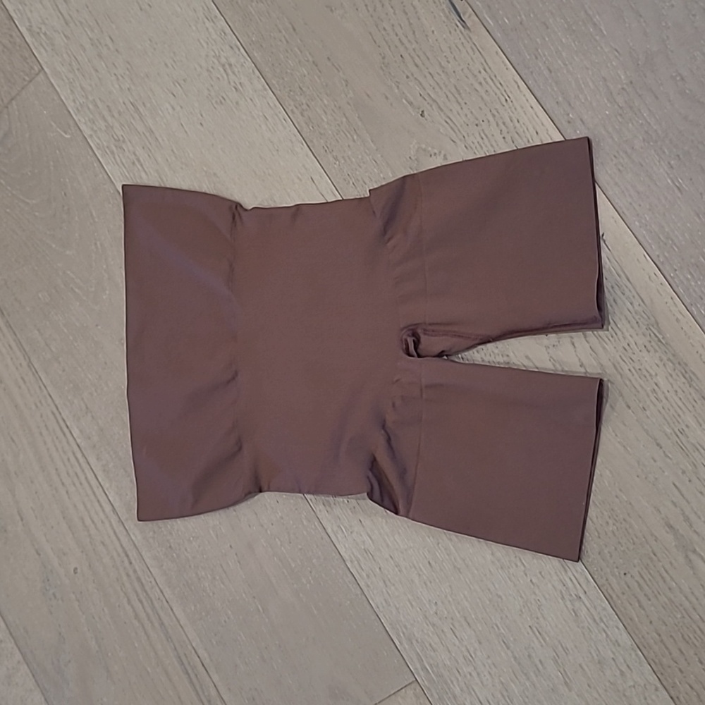 EUC MeMoi Shapewear Women's sz Large High Waist Mid Thigh Dark Brown